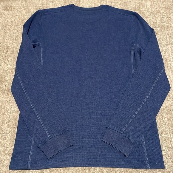Eddie Bauer long sleeve blue thermal Henley sz TL - Picture 4 of 4